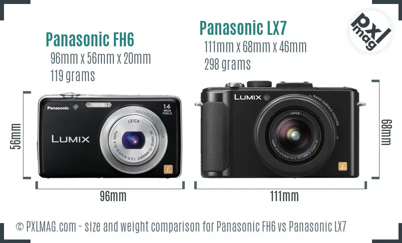 Panasonic FH6 vs Panasonic LX7 size comparison