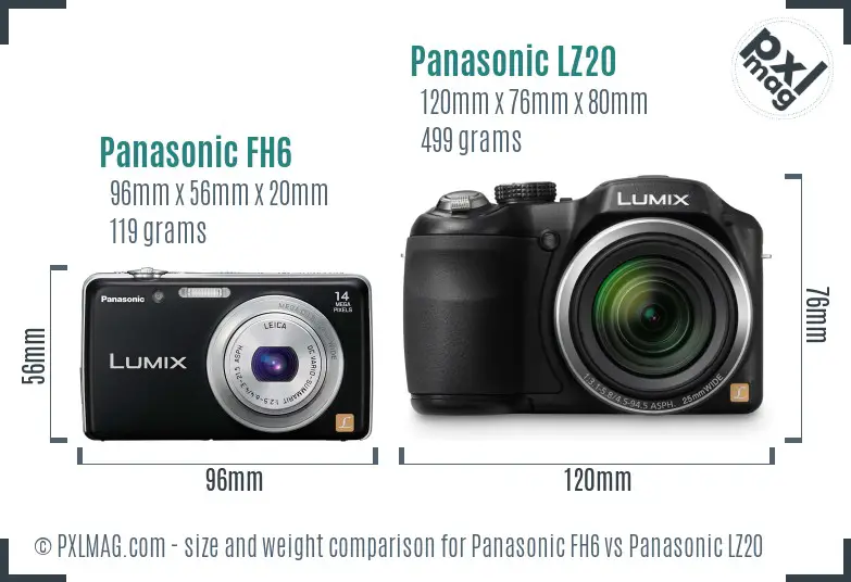 Panasonic FH6 vs Panasonic LZ20 size comparison