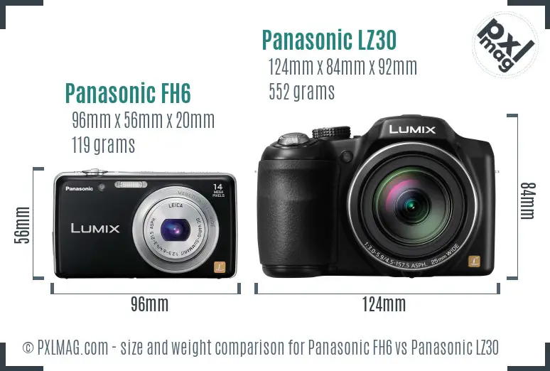 Panasonic FH6 vs Panasonic LZ30 size comparison