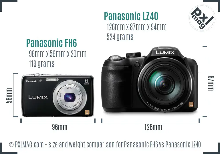 Panasonic FH6 vs Panasonic LZ40 size comparison