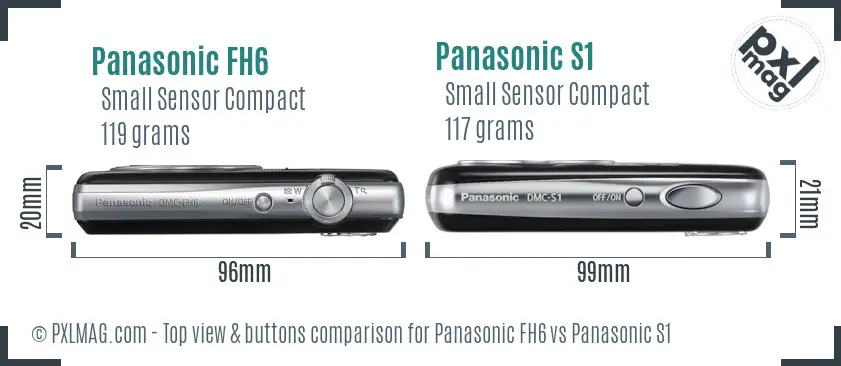 Panasonic FH6 vs Panasonic S1 top view buttons comparison
