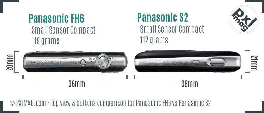 Panasonic FH6 vs Panasonic S2 top view buttons comparison