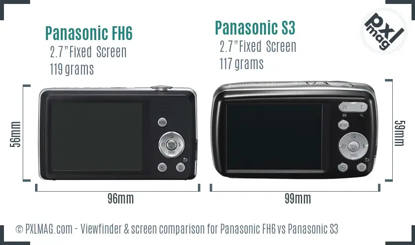 Panasonic FH6 vs Panasonic S3 Screen and Viewfinder comparison
