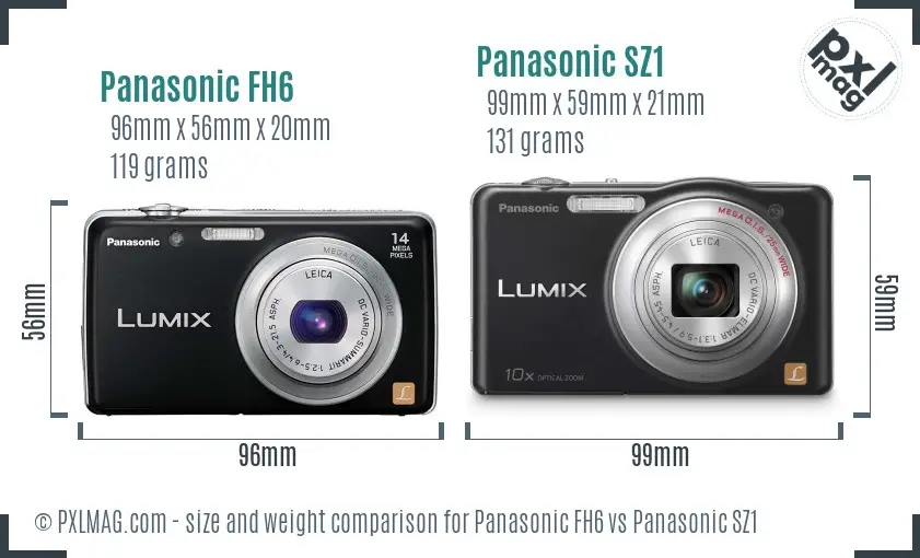 Panasonic FH6 vs Panasonic SZ1 size comparison