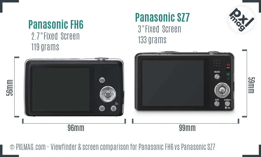 Panasonic FH6 vs Panasonic SZ7 Screen and Viewfinder comparison Panasonic FH6 vs Panasonic SZ7 Screen and Viewfinder comparison
