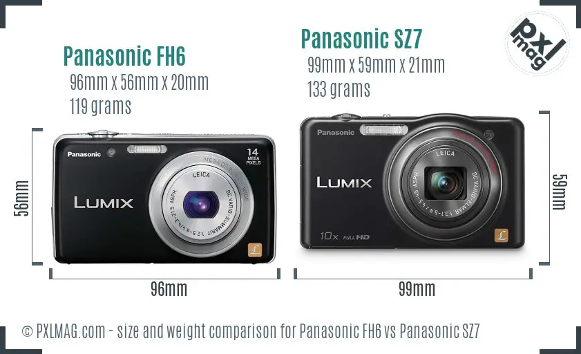 Panasonic FH6 vs Panasonic SZ7 size comparison Panasonic FH6 vs Panasonic SZ7 size comparison