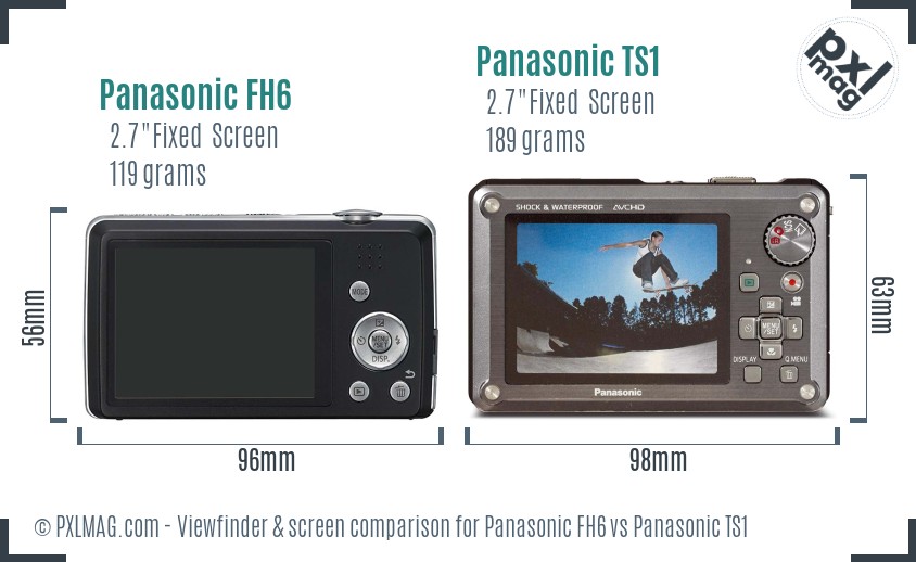 Panasonic FH6 vs Panasonic TS1 Screen and Viewfinder comparison