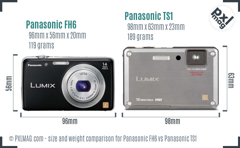 Panasonic FH6 vs Panasonic TS1 size comparison Panasonic FH6 vs Panasonic TS1 size comparison