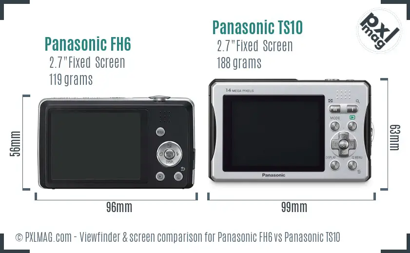 Panasonic FH6 vs Panasonic TS10 Screen and Viewfinder comparison