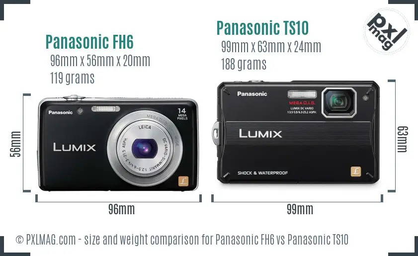 Panasonic FH6 vs Panasonic TS10 size comparison