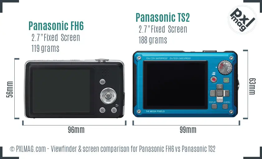 Panasonic FH6 vs Panasonic TS2 Screen and Viewfinder comparison