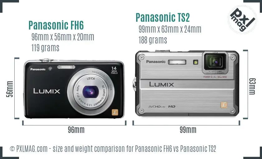 Panasonic FH6 vs Panasonic TS2 size comparison