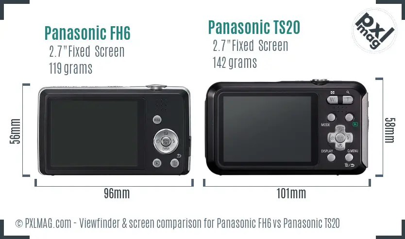 Panasonic FH6 vs Panasonic TS20 Screen and Viewfinder comparison Panasonic FH6 vs Panasonic TS20 Screen and Viewfinder comparison