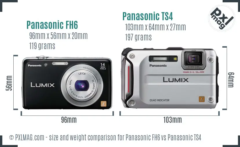 Panasonic FH6 vs Panasonic TS4 size comparison