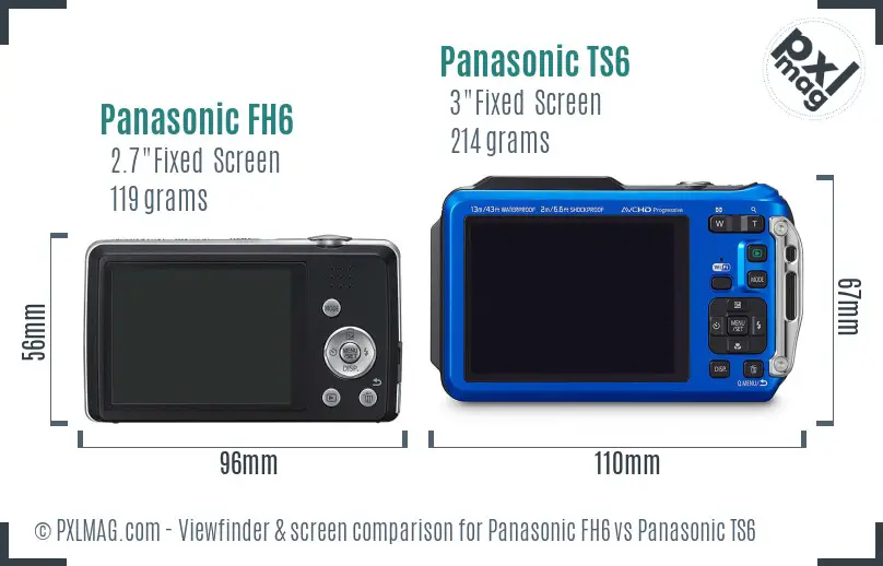 Panasonic FH6 vs Panasonic TS6 Screen and Viewfinder comparison