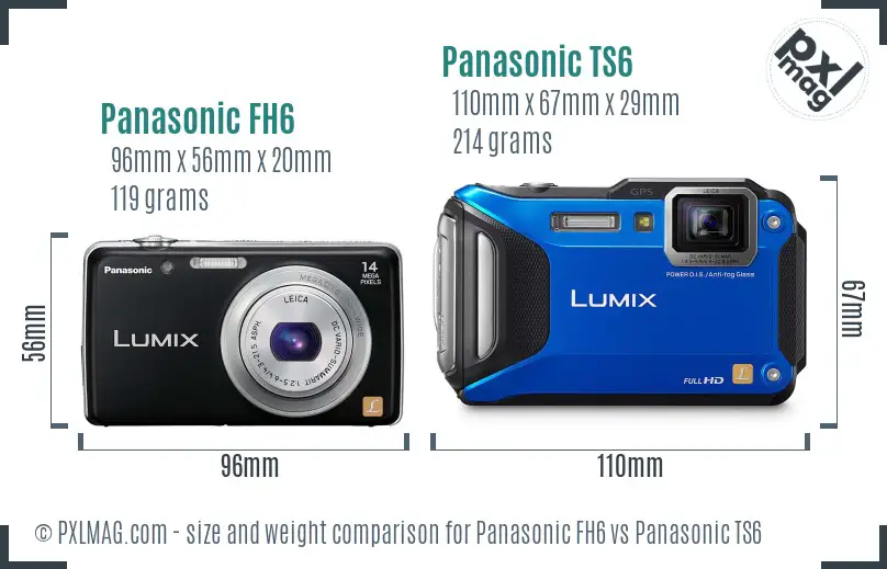 Panasonic FH6 vs Panasonic TS6 size comparison