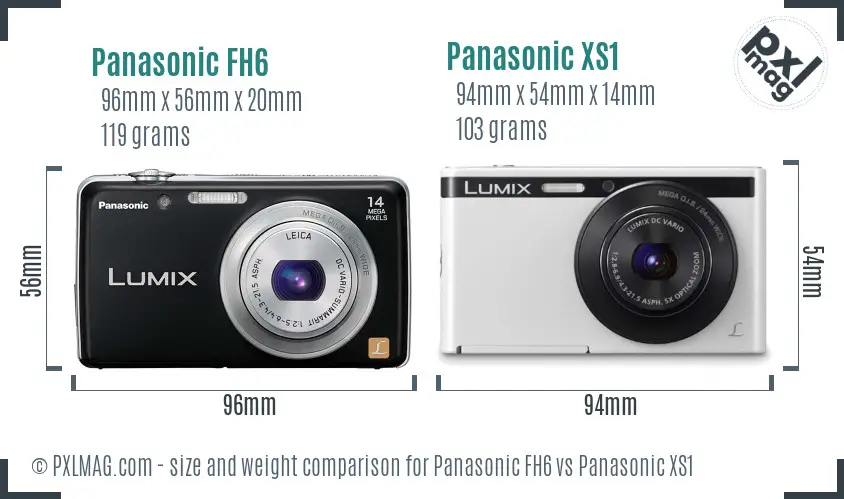 Panasonic FH6 vs Panasonic XS1 size comparison
