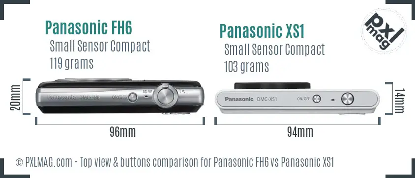 Panasonic FH6 vs Panasonic XS1 top view buttons comparison