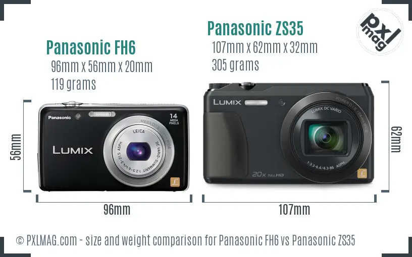 Panasonic FH6 vs Panasonic ZS35 size comparison