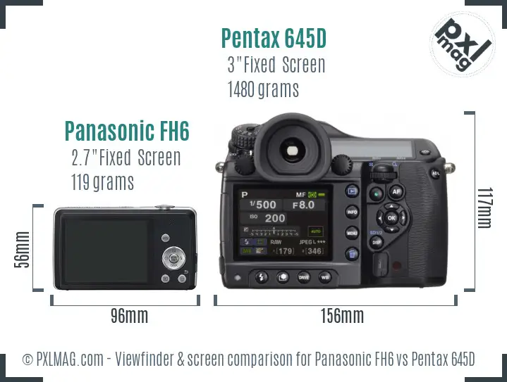 Panasonic FH6 vs Pentax 645D Screen and Viewfinder comparison