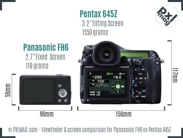 Panasonic FH6 vs Pentax 645Z Screen and Viewfinder comparison