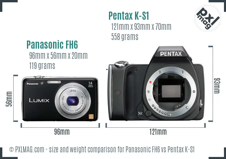 Panasonic FH6 vs Pentax K-S1 size comparison