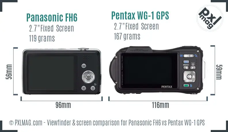 Panasonic FH6 vs Pentax WG-1 GPS Screen and Viewfinder comparison