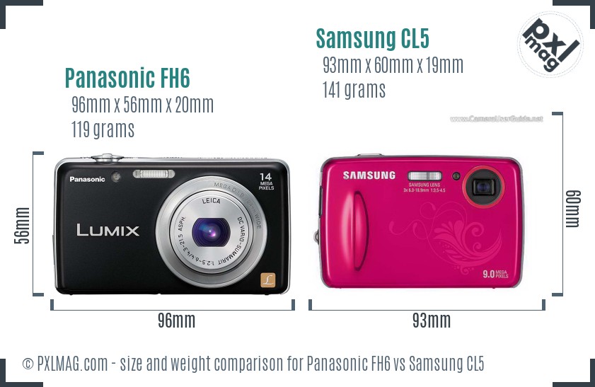 Panasonic FH6 vs Samsung CL5 size comparison