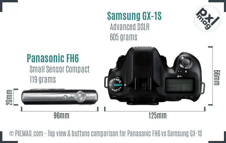 Panasonic FH6 vs Samsung GX-1S top view buttons comparison