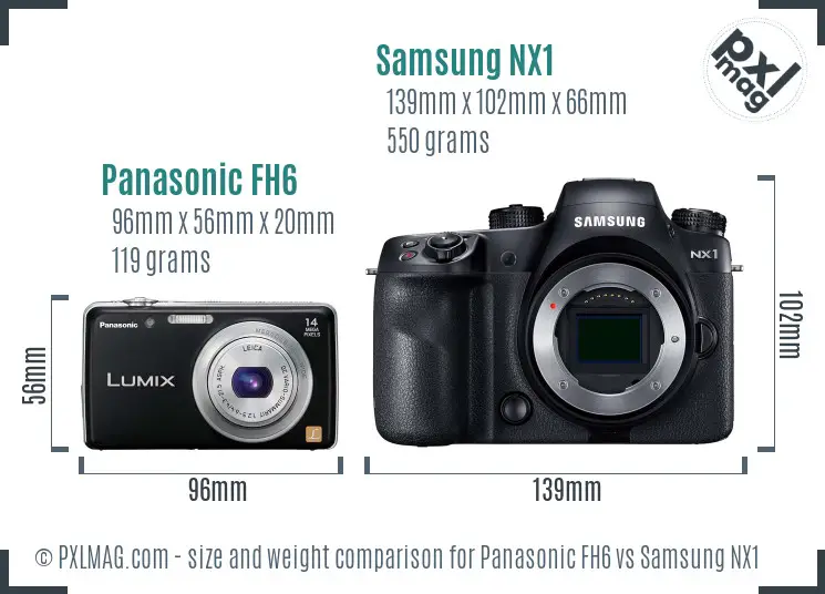 Panasonic FH6 vs Samsung NX1 size comparison