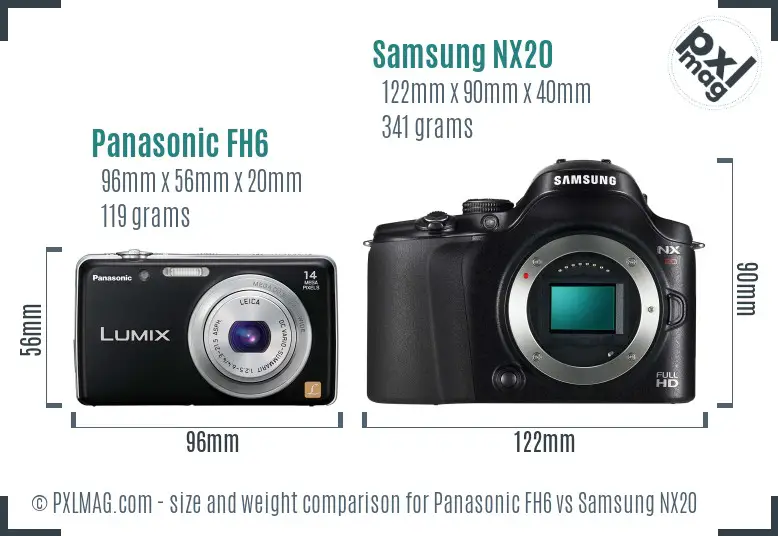 Panasonic FH6 vs Samsung NX20 size comparison