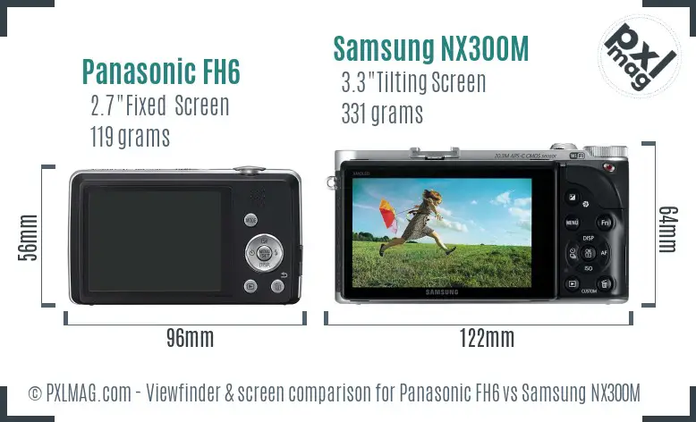 Panasonic FH6 vs Samsung NX300M Screen and Viewfinder comparison Panasonic FH6 vs Samsung NX300M Screen and Viewfinder comparison