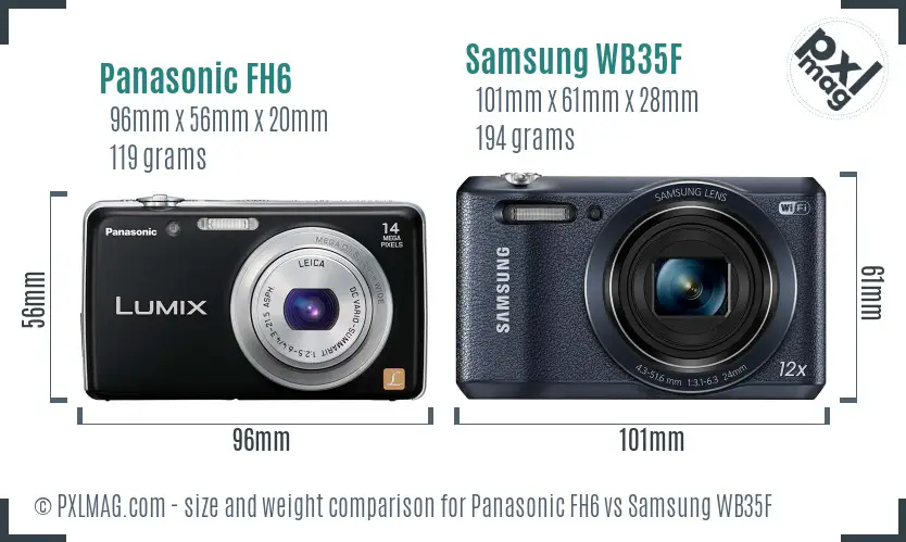 Panasonic FH6 vs Samsung WB35F size comparison Panasonic FH6 vs Samsung WB35F size comparison