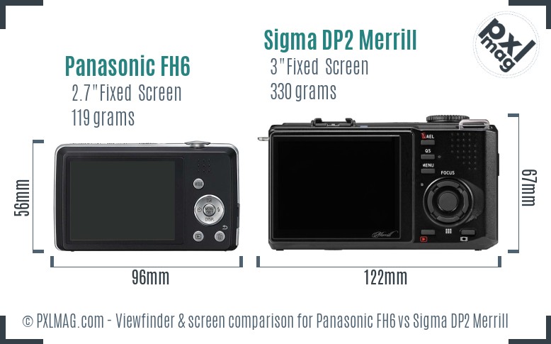 Panasonic FH6 vs Sigma DP2 Merrill Screen and Viewfinder comparison
