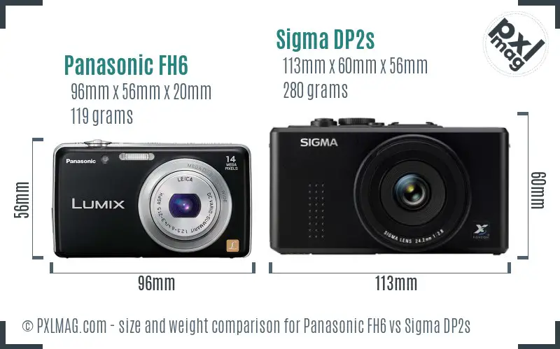 Panasonic FH6 vs Sigma DP2s size comparison