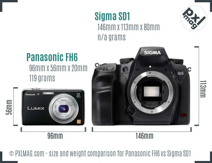 Panasonic FH6 vs Sigma SD1 size comparison