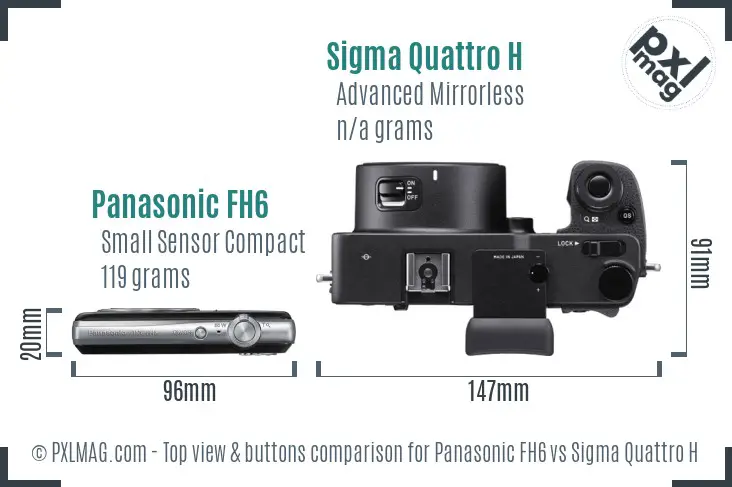 Panasonic FH6 vs Sigma Quattro H top view buttons comparison