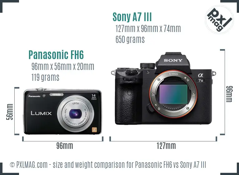 Panasonic FH6 vs Sony A7 III size comparison