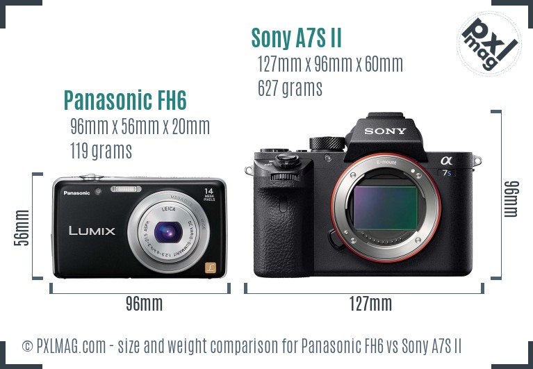 Panasonic FH6 vs Sony A7S II size comparison