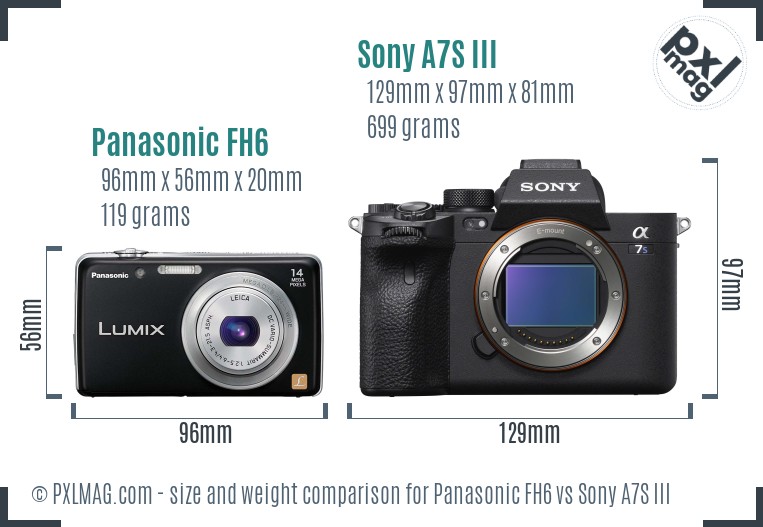 Panasonic FH6 vs Sony A7S III size comparison