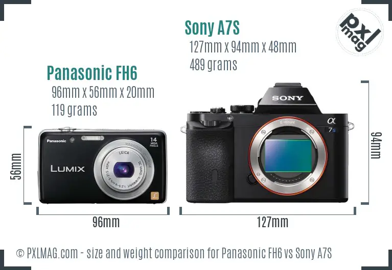 Panasonic FH6 vs Sony A7S size comparison