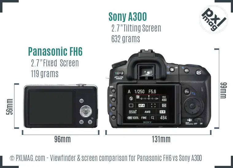 Panasonic FH6 vs Sony A300 Screen and Viewfinder comparison