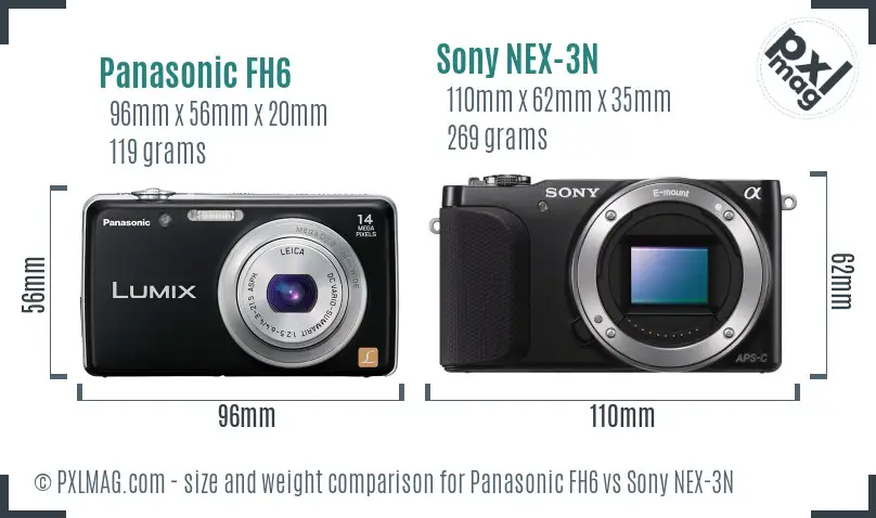 Panasonic FH6 vs Sony NEX-3N size comparison