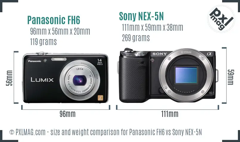 Panasonic FH6 vs Sony NEX-5N size comparison