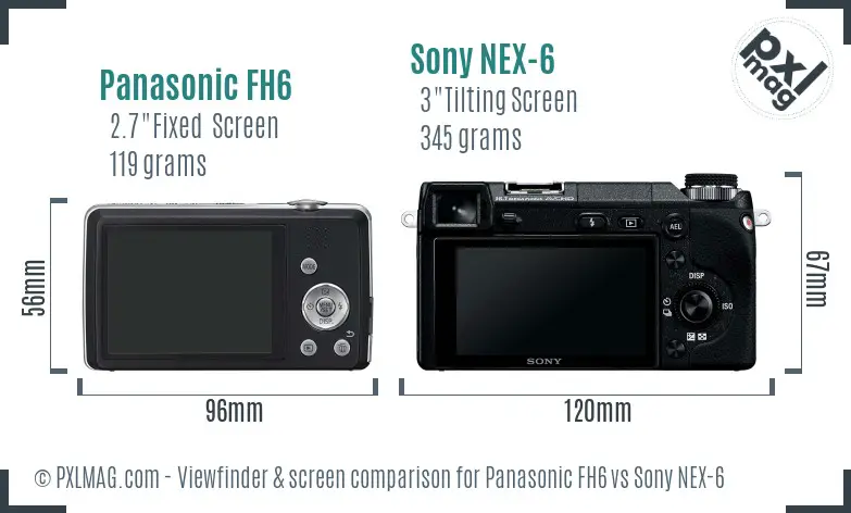 Panasonic FH6 vs Sony NEX-6 Screen and Viewfinder comparison