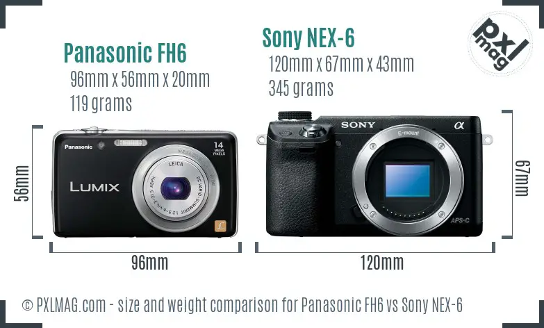 Panasonic FH6 vs Sony NEX-6 size comparison