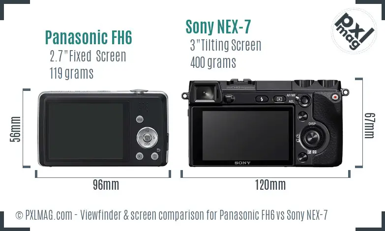Panasonic FH6 vs Sony NEX-7 Screen and Viewfinder comparison