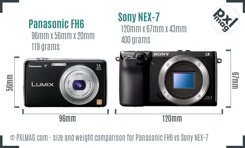 Panasonic FH6 vs Sony NEX-7 size comparison