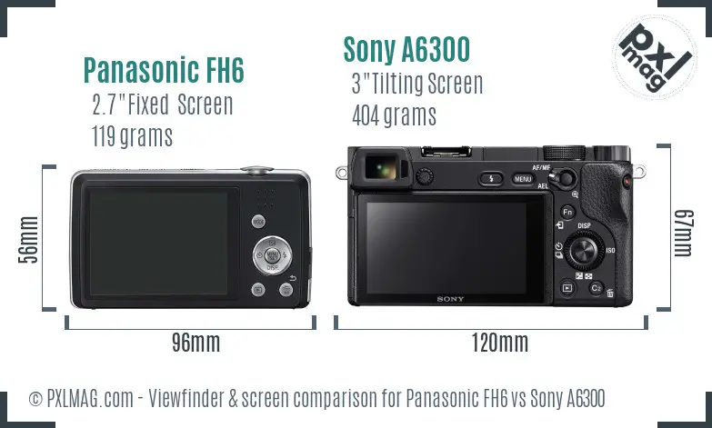 Panasonic FH6 vs Sony A6300 Screen and Viewfinder comparison