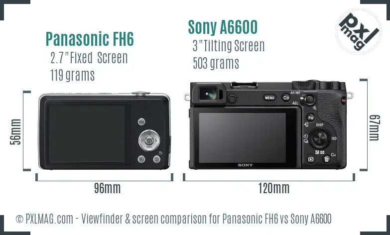 Panasonic FH6 vs Sony A6600 Screen and Viewfinder comparison